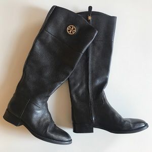 Tory Burch Leather Equestrian Knee High Boots